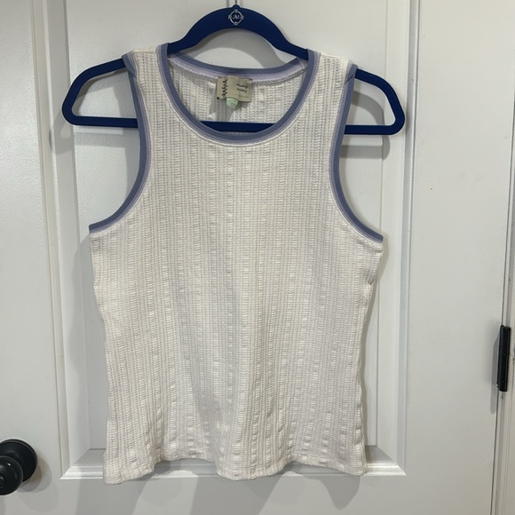 ANTHROPOLOGIE SATURDAY SUNDAY KNIT TANK TOP WHITE MEDIUM - Picture 4 of 6
